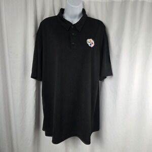 NFL Team Apparel Pittsburgh Steelers Mens XL Short Sleeve Polo Shirt Black